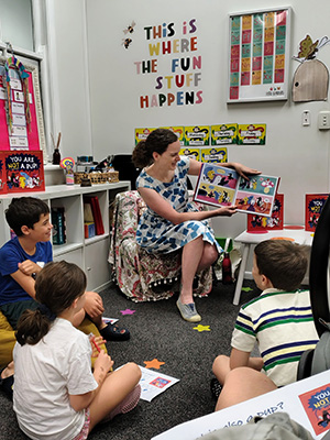 Annaleise Byrd reading to class