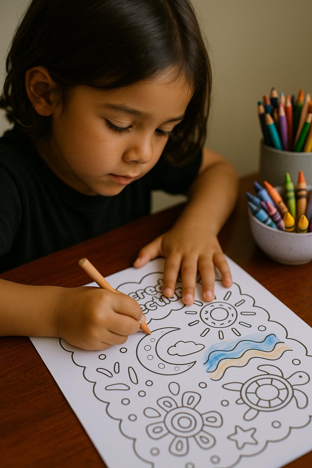 Little girl drawing during Natasha Weribone session